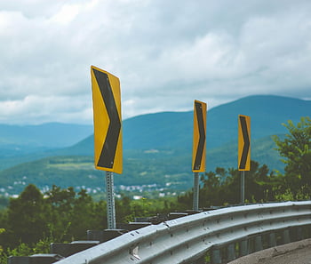 road Sign, street Sign, sharp Curves, arrow, sign, road, traffic, warning, street, direction, corner Sign