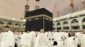 kaaba, mecca, velká mešita, Saudská arábie, poutníků, bílé oblečení, hajj, Islámská pouť, Náboženské místo, střední východ, svaté místo