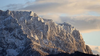 alpine, mountain, landscape, sunset, austria, wintry, sky, nature, traunstein, mountain Hut, salzkammergut