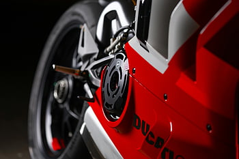Red Ducati Panigale, close-up, detailed, motorbike, design, style, Ducati, motorcycle, red bike, close up, wheel