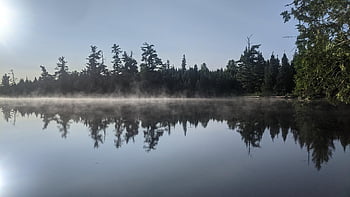 lake, wilderness, sunrise, reflection, morning, dawn, sky, calm, outdoors, nature, landscape