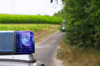 siréna, policie, modré světlo, nouzový, pruh, pole, záchranná služba, oheň, hasičský vůz, policejní auto, civilní ochrany