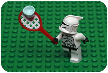 lego, hvězdné války, klon, badminton, raketa, sport, sigma 105 mm, zelené pozadí, Projekt Clone 365, prozkoumané, hračka postava
