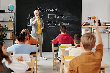 teacher, classroom, students, geometry, modern classroom, chalkboard, classwork, education, learning, engagement, teaching