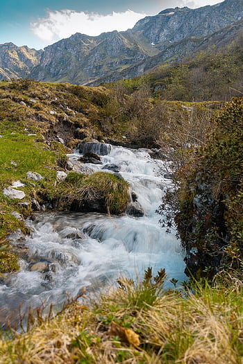 montañas, corriente, cascadas, larga exposición, río, Arroyo, agua, llevar una vida de soltero, rocas, piedras, paisaje de montaña