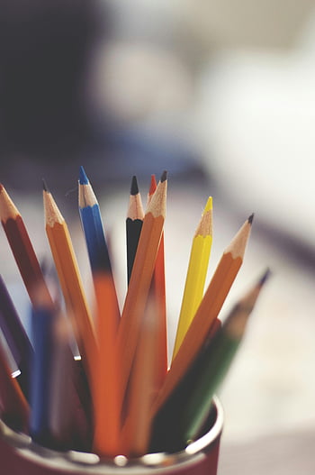 farveblyanter, levende farver, Kreativ inspiration, tæt på, Farverige blyanter, blyant kop, kunst forsyninger, Tegning af værktøjer, brevpapir, kunstneriske værktøjer, farverig kunst