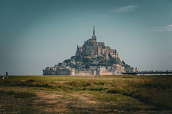 mont saint-michel, Normandiet, slot, landskab, abbedi, milepæl, turistattraktion