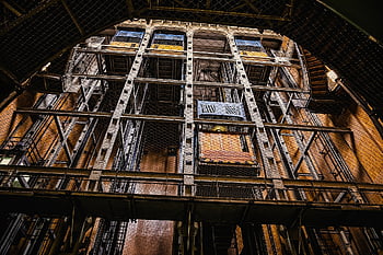 elevator, lift, freight Elevator, hamburg, old Elbe Tunnel, old, historical, passenger Elevator, stairwell, rise, ride