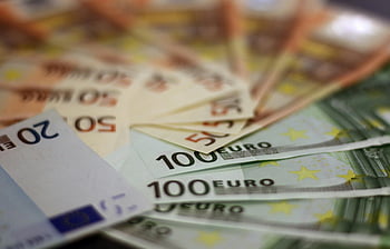 Euro banknotes, assorted Euro, financial success, wealth symbol, close-up currency, fanned banknotes, European money, diverse denominations, Euro wealth, money fan, financial prosperity