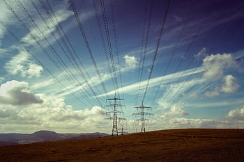 strommast, vedení, zdroj napájení, vysokého napětí, nebe, kabelů, energie, elektrický, elektrické kabely, Příroda, elektrické vedení