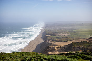 ocean, beach, coast, water, sea, sand, calm, nature, outdoors, landscape, shore
