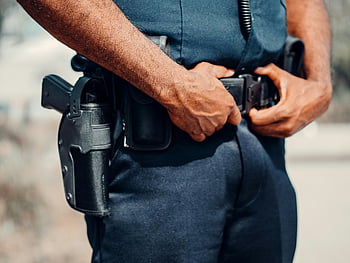 poliziotto, uniforme blu, pistola, cintura di utilità, equipaggiamento delle forze dell'ordine, all'aperto, uniforme, polizia, ufficiale, Ingranaggio, in uniforme
