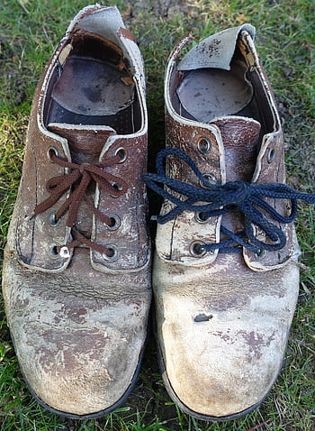 work Shoes, old Shoes, 38 Years, old Footwear, worn Shoes