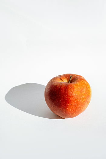 čerstvé jablko, červené jablko, detailní záběr, bílé pozadí, Apple Shadow, Symbol zdraví, Symbol čerstvosti, ovocné fotografie, Zdravé stravování, jablko ovoce, fotografování potravin