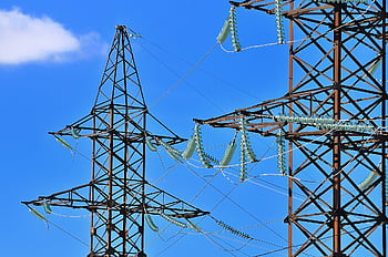 isolante, filo, colonna, energia, fornitura, elettricità, Linee, cielo, elettrico, cavi, industria