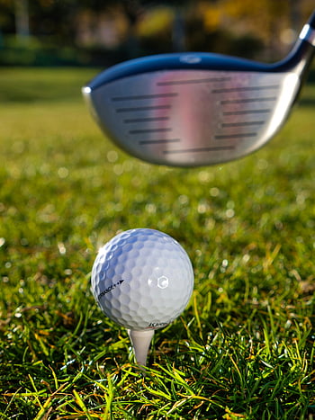 minge de golf, Club de golf, Imagine de aproape, golf tee, iarbă, Gata pentru leagăn, sporturi de exterior, echipamente de golf, teren de golf, golf, fotografie sportivă