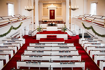 church, interior, architecture, aisle, altar, indoor, organ, religion, bench, pews, ceremony
