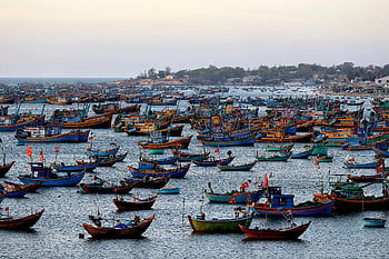 Vietnam, doğa, mui ne, Liman, gemiler, balıkçı teknesi, deniz, Çapa