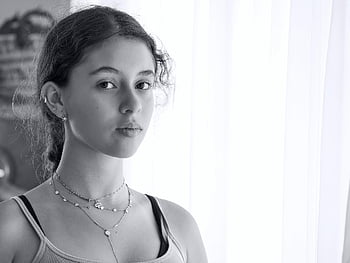 girl, view, woman, sad Girl, piercing, serious, sad, portrait, jewellery, hair, egyptian