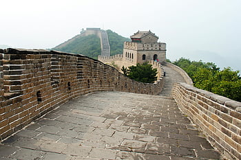 Great Wall of China, historic architecture, scenic view, landscape, ancient wall, Chinese history, mountain view, cultural landmark, historic site, travel destination, China tourism
