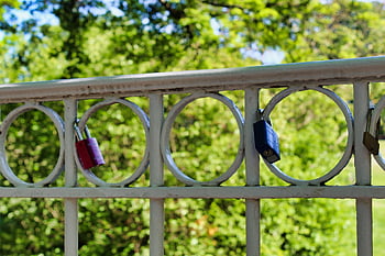 rekkverk, kjærlighet, slott, kjærlås, hengelås, borg, kjærlighetssymbol, romantisk, symbol, love, romanse