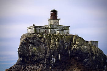 oregon Coast, tillamook Rock Lighthouse, terrible Tilly, lighthouse, scenic, ocean, landscape, coast, sky, light, sea