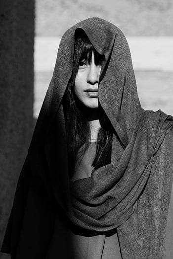 woman, veil, portrait, beautiful, black And White, face, female, girl, portrait Girl, smiley Face