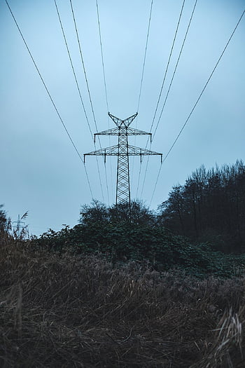 elektrické vedení, elektřina, vysokého napětí, Studený, zimní, Příroda