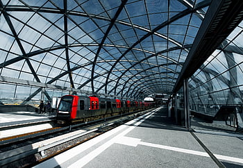 station, subway, train, railroad, metro, architecture, tunnel, hamburg, germany, dome, modern