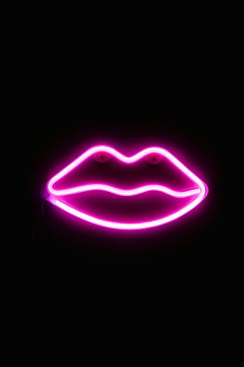 neon lips, neon light, pink neon, lips decoration, dark background, artistic spaces, vibrant neon, neon sign, neon art, pink lips, neon lips sign
