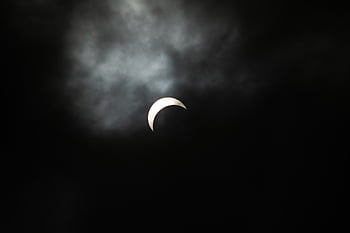 月、 月面、 日食、 部分的、 段階、 夜空、 アライメント、 占星術、 自然、 天文学、 雰囲気