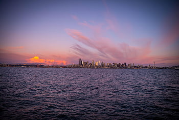 city, travel, tourism, sky, sunset, nature, sea, seattle, water