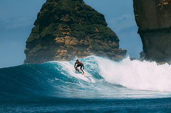 σέρφινγκ, surfer, κύμα, ινδονησία, βραχώδη ακτογραμμή, δραματικό σκηνικό, εξειδικευμένος σερφ, κύμα αλιευμάτων, ωκεανός, μπλέ νερό, σανίδα του σέρφιν