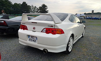 Honda, Integra, Type R, 2004, 2.0, 220 hp, Montlhery, white car, rear view, spoiler, license plate