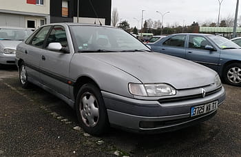 Renault, Safrane, 1996, car, 2.2, 137 hp, Chalon sur Saône, sedan, front view, license plate, parked
