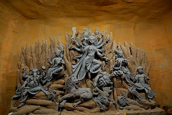 durga puja, เทพธิดาฮินดู, รูปปั้นทุรคา, รูปปั้นรายละเอียด, การเฉลิมฉลอง Durga, เทศกาลศาสนา, วัฒนธรรมอินเดีย, เทพธิดา Durga, งานเทศกาล, การจัดแสดงทางวัฒนธรรม, ศิลปะแบบดั้งเดิม