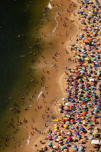 pláž, krásná tapeta, dav, Brazílie, odpoledne, Pozadí, Brazilské pobřeží, pobřeží, Příroda, oceán, Rio de Janeiro