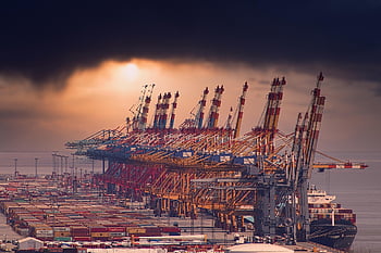 Hafen, Kran, Container, Fracht, Wasser, Himmel, Kräne, Meer, Technologie, bremerhaven, Schiff