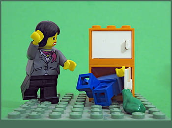 Lego, minifig, credenza, narnia, c.s. Lewis, Rifiuti di lanterna, fuga, giocattolo, figura, scena, libreria
