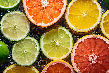 sliced, citrus, fruit, food, healthy, colorful, water, droplets, table, summer, cooking
