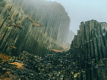 organo di pietra, pietre, montagne, natura, Repubblica Ceca, panská skála, nebbia, mistico