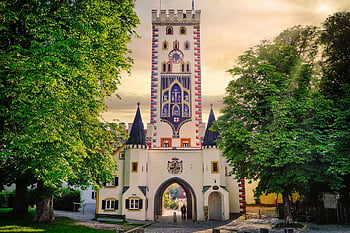 bayertor, landsberg, city Gate, historical, landmark, architecture, building, tower, dusk, germany