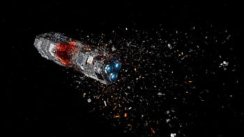 spaceship, explosion, sci-fi, broken, explode