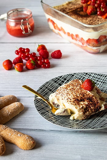 tiramisu, jahody, dezert, krém, dort, sladký, jahoda, Lahodné, jídlo, gurmán, ovoce