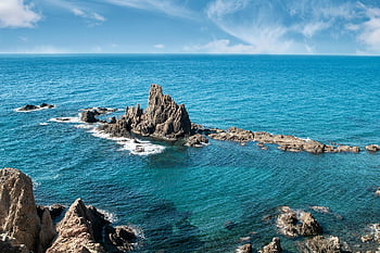 moře, skály, útes mořské panny, almeria, cabo de gata, Příroda, krajina