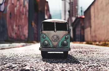 dodávka, autobus, volkswagen, automobil, miniaturní, vozidlo, cestovat, minibus, retro, klasický, šedesátých let