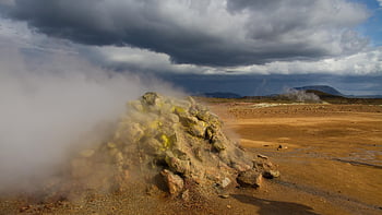 zolfo, vapore di zolfo, vapore, Fumo, paesaggio, vulcanico, Islanda, natura