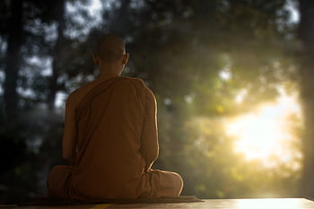 dusk, monk, meditation, sunset, buddhist, buddhism, meditate, zen, theravada Buddhism