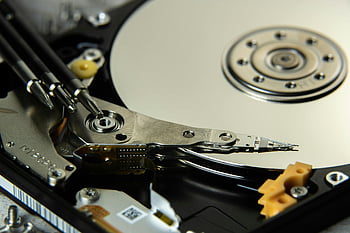 hard disk drive, black and silver, internal hard drive, platters, read/write heads, data storage, technology, detailed view, storage device, computer hardware, magnetic storage