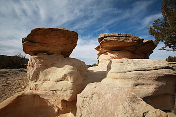 rock, nature, pueblo, desert, arid, landscape, clouds, summer, new Mexico